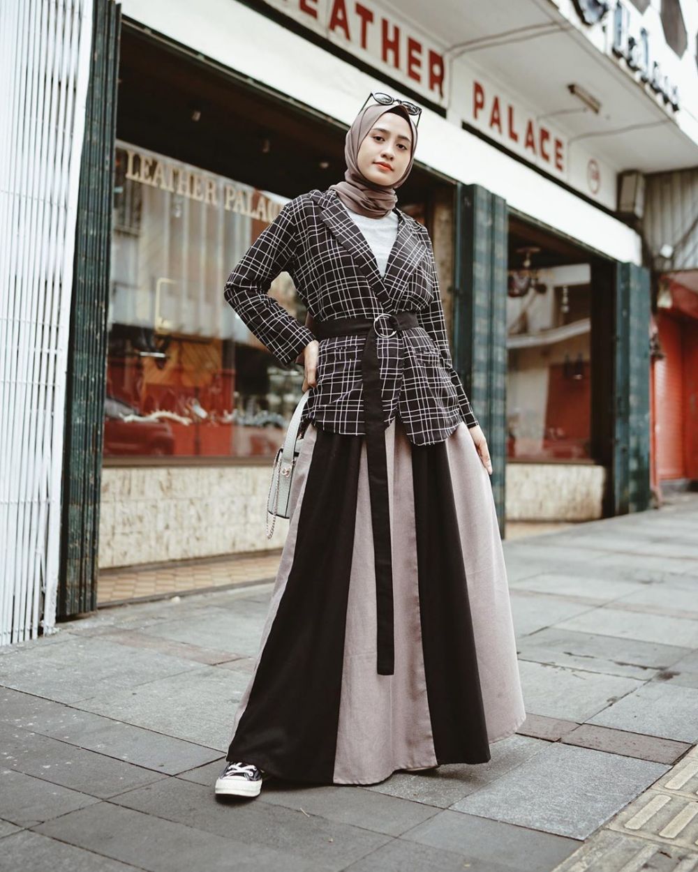 Ide Mix Match Hijab Plaid Outer Ala Fashion Influencer Modis