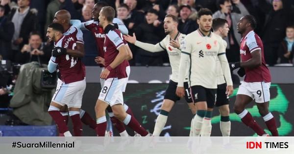 5 Fakta Menarik Kekalahan Liverpool Dari West Ham