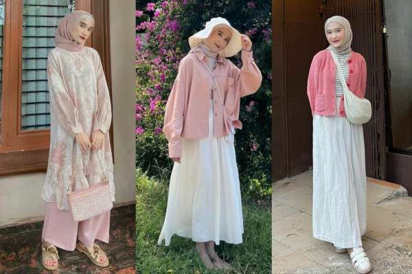 9 Mix And Match OOTD Hijab Nuansa Pink Ala Cut Indah Sundari