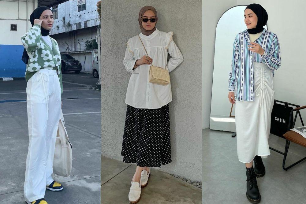 9 Inspirasi OOTD Hijab Nuansa Putih Ala Via Zulviani Pretty