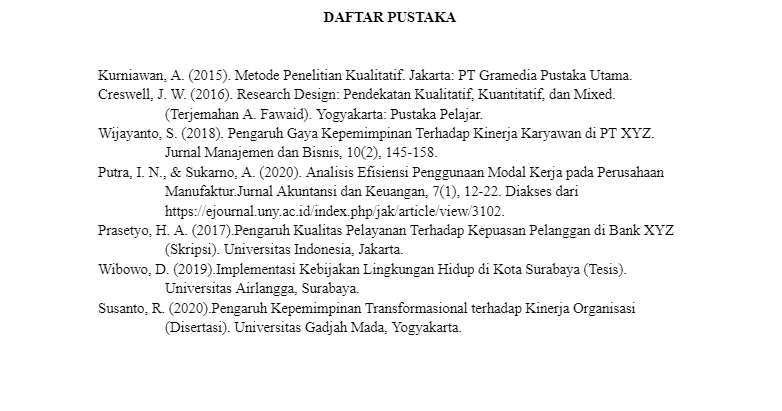 Cara Menulis Daftar Pustaka Dari Skripsi Orang Lain