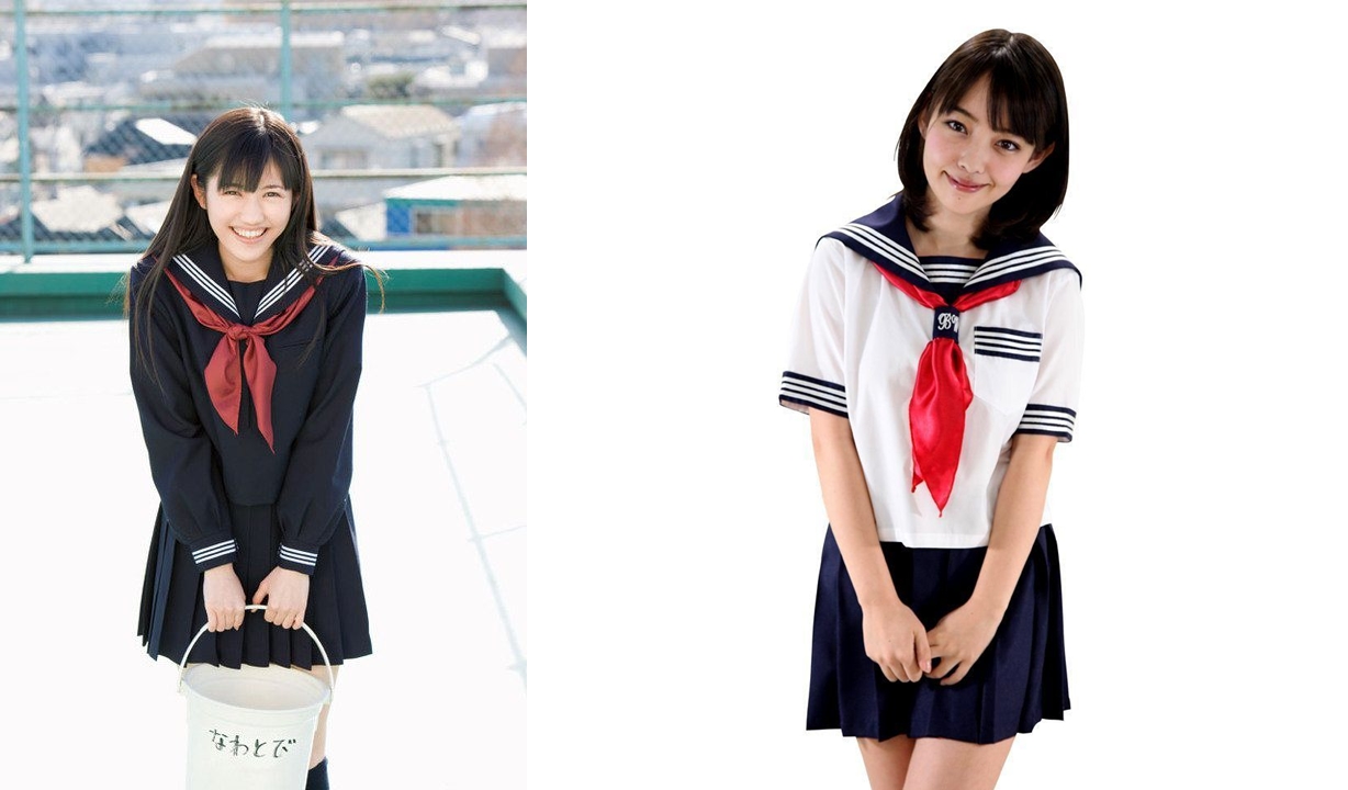 Japanese schoolgirl cums dildo