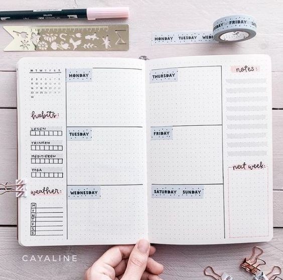 Desain Weekly Planner Minimalis Yang Gampang Ditiru Kian Produktif