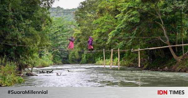 Potret Miris Jembatan Rusak Di Desa Malela Luwu