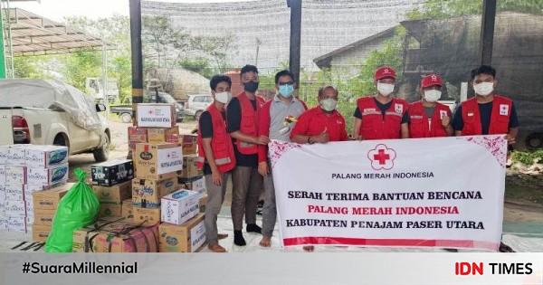 PMI PPU Salurkan Bantuan Kemanusian Korban Banjir Kutim