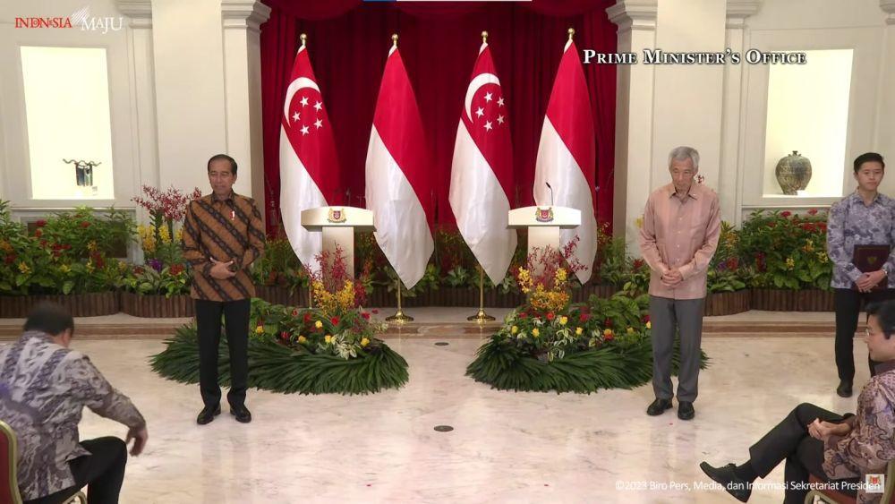 Jokowi PM Singapura Setuju Buat Aturan Teknis Perjanjian FIR