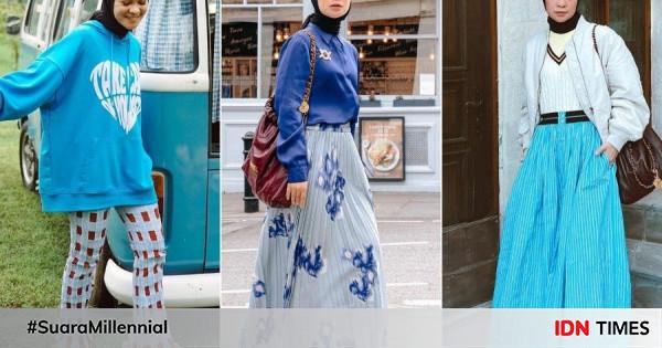 Padu Padan Outfit Nuansa Biru Ala Tantri Namirah Unik