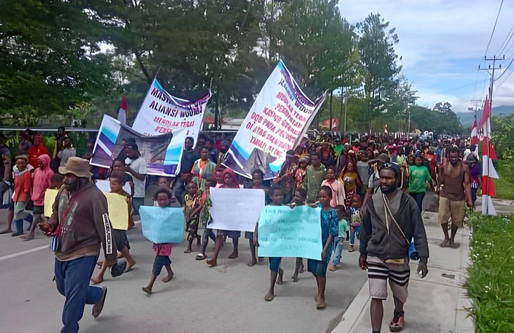 Massa Tolak Pembangunan Kantor Gubernur Papua Pegunungan