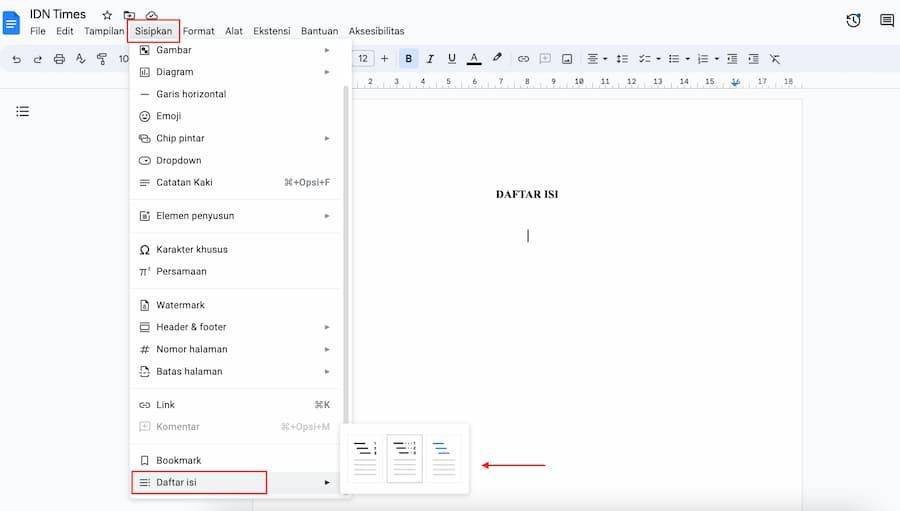 Cara Membuat Daftar Isi Di Google Docs Secara Otomatis