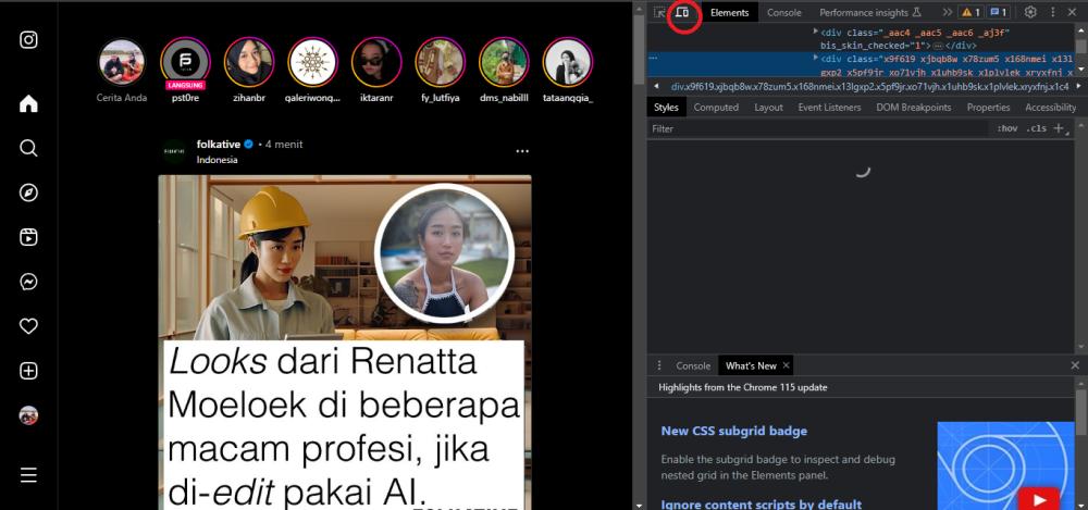 Cara Membuat Story Instagram Di Laptop Dan PC Dengan Mudah