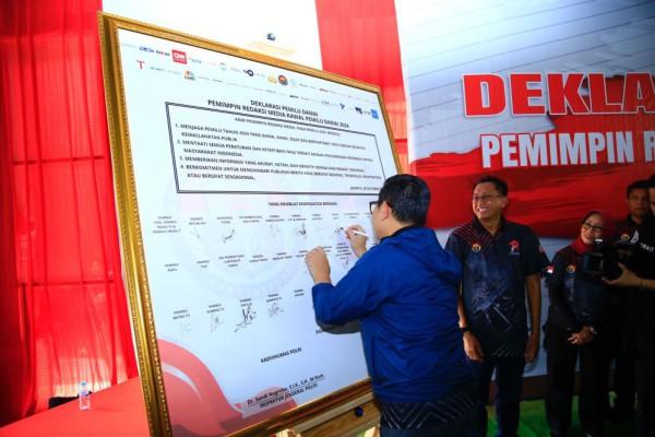 Sambut Pesta Demokrasi Dewan Pers Deklarasi Pemilu Damai