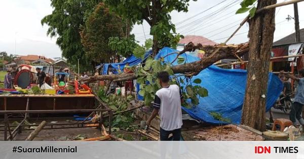 Angin Puting Beliung Robohkan Sejumlah Pohon Dan Baliho Raks