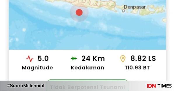 Pacitan Diguncang Gempa Magnitudo 5 0 Terasa Hingga Bantul