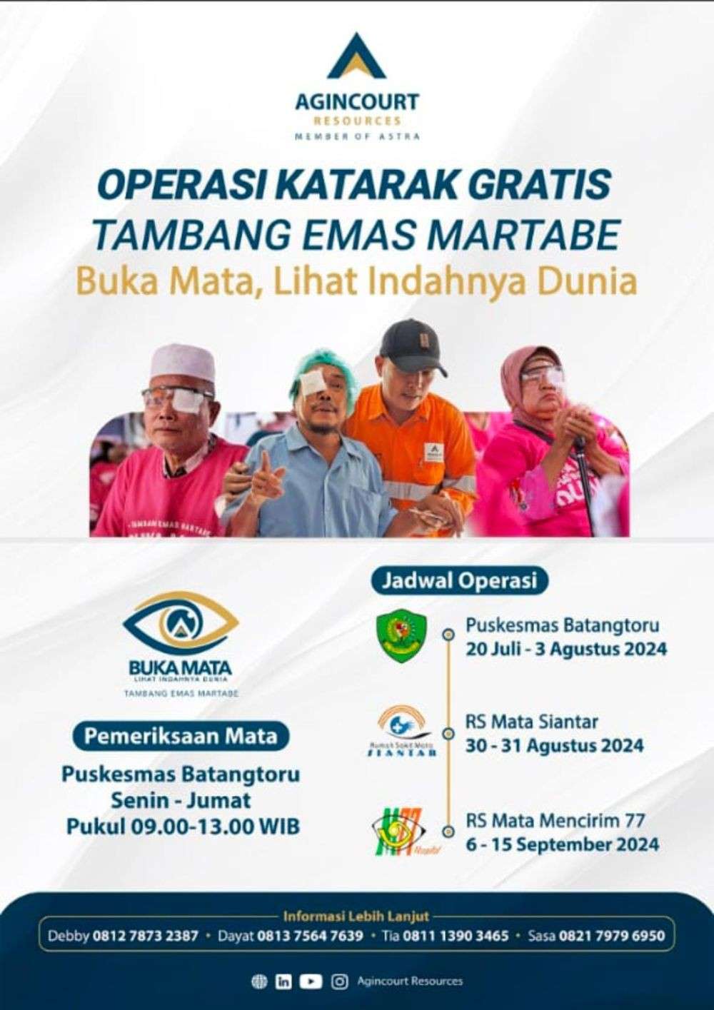 Ini Jadwal Operasi Katarak Gratis Dari Tambang Emas Martabe