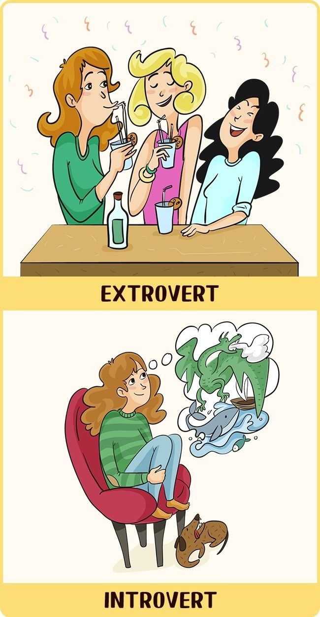 12 Ilustrasi Ini Menggambarkan Bagaimana Introvert Dan Ekstrovert