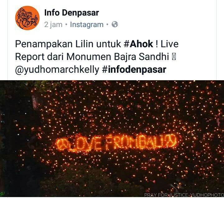 Kumpulan Foto Aksi 1000 Lilin untuk Ahok di Berbagai Kota Indonesia