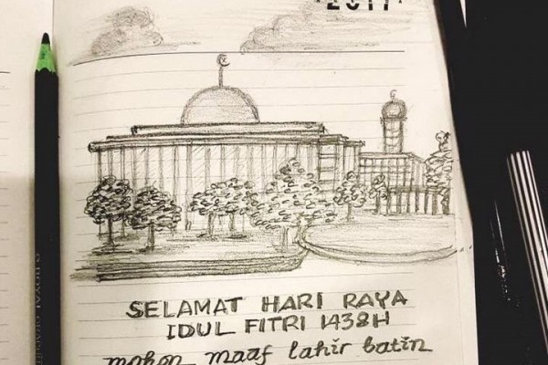 Sri Mulyani Ucapkan Lebaran Lewat Gambar Bikinan Sendiri