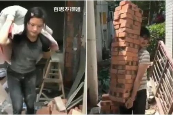 Gadis Tiongkok Ini Jadi Kuli Bangunan Demi Alasan yang Mulia