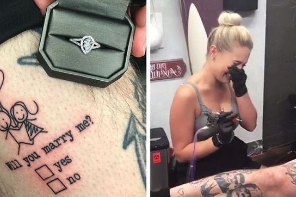 Cowok ini Nekat Melamar Pacarnya Pakai Tato. Diterima Gak, Ya?