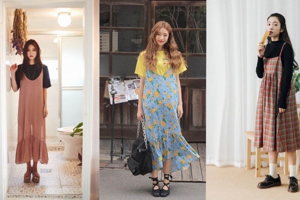 7 Inspirasi Style Slip Dress ala Cewek Korea Simple 
