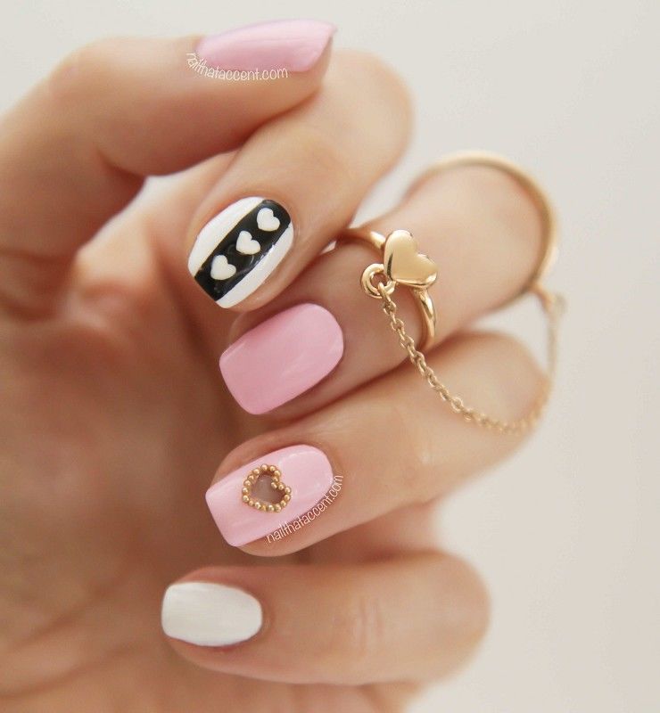 10 Referensi Nail Art Manis Bertema Valentine, Mau Coba Gak?