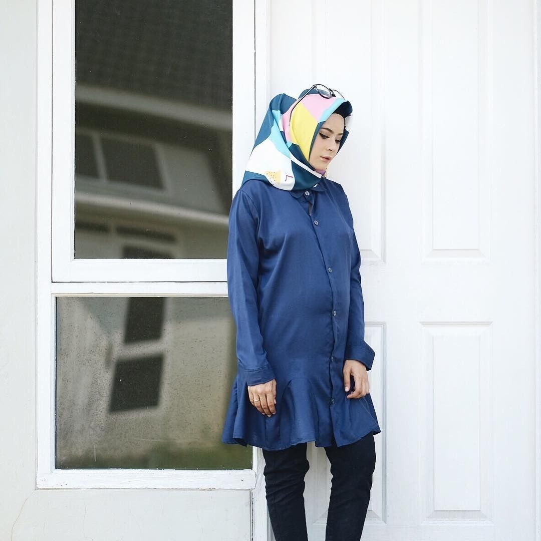 Baju Gamis Warna Biru Dongker Cocok Dengan Jilbab Warna Apa