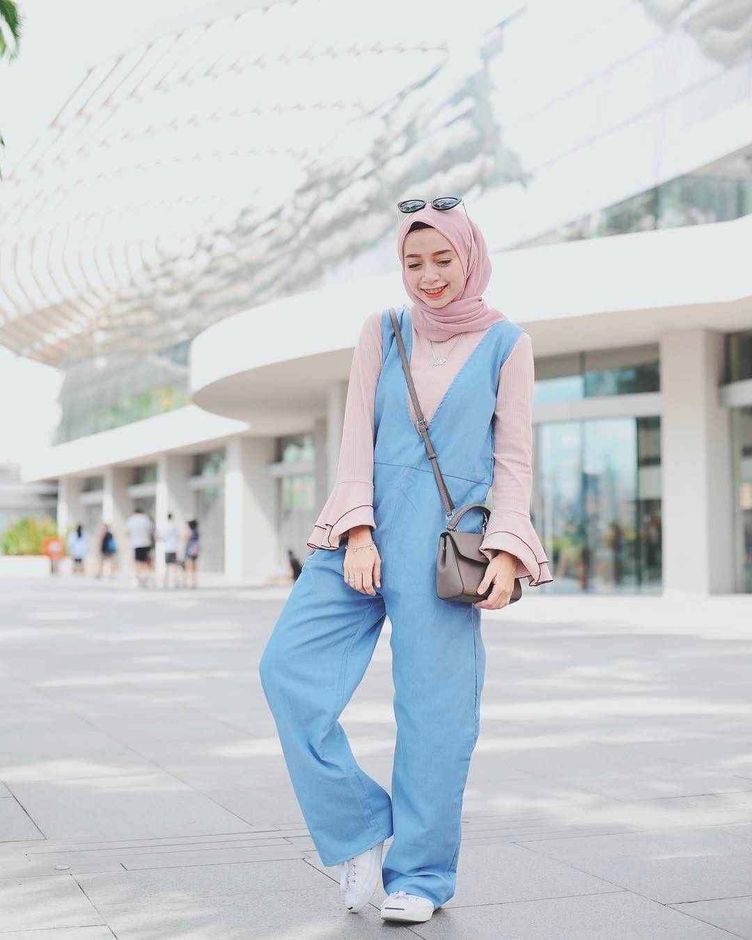 OOTD Super Kece Warna Pastel Untuk Hijaber Referensi Gaya Lebaran