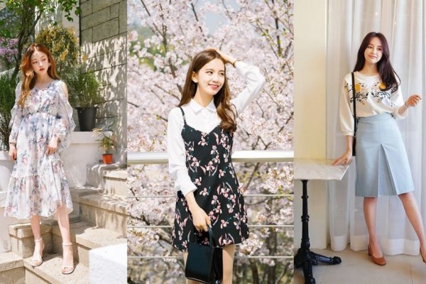 12 Style Floral Outfit Ala Cewek Korea 