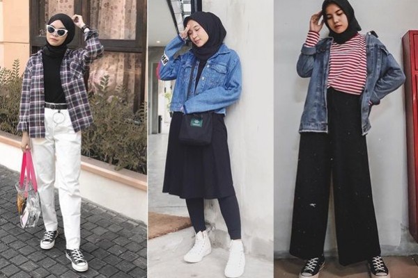 25+ Inspirasi Keren Gaya Ootd Remaja Kekinian Hijab