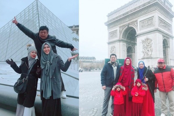 10 Potret Keseruan Oki Setiana Dewi Keliling Eropa Bareng Keluarga