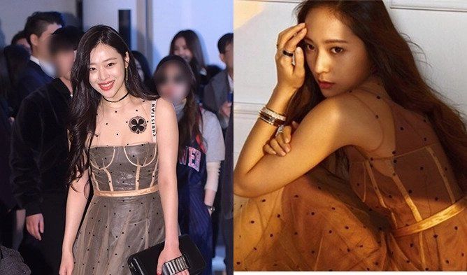 10 Momen Sulli Kembaran Outfit dengan Artis, Ada Jisoo BLACKPINK!