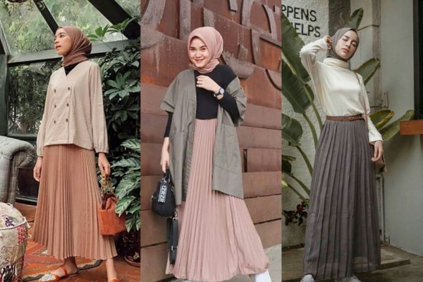 Paling Baru Fashion Wanita Hijab Rok Plisket