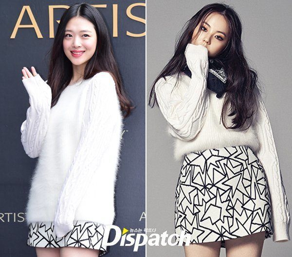 10 Momen Sulli Kembaran Outfit dengan Artis, Ada Jisoo BLACKPINK!