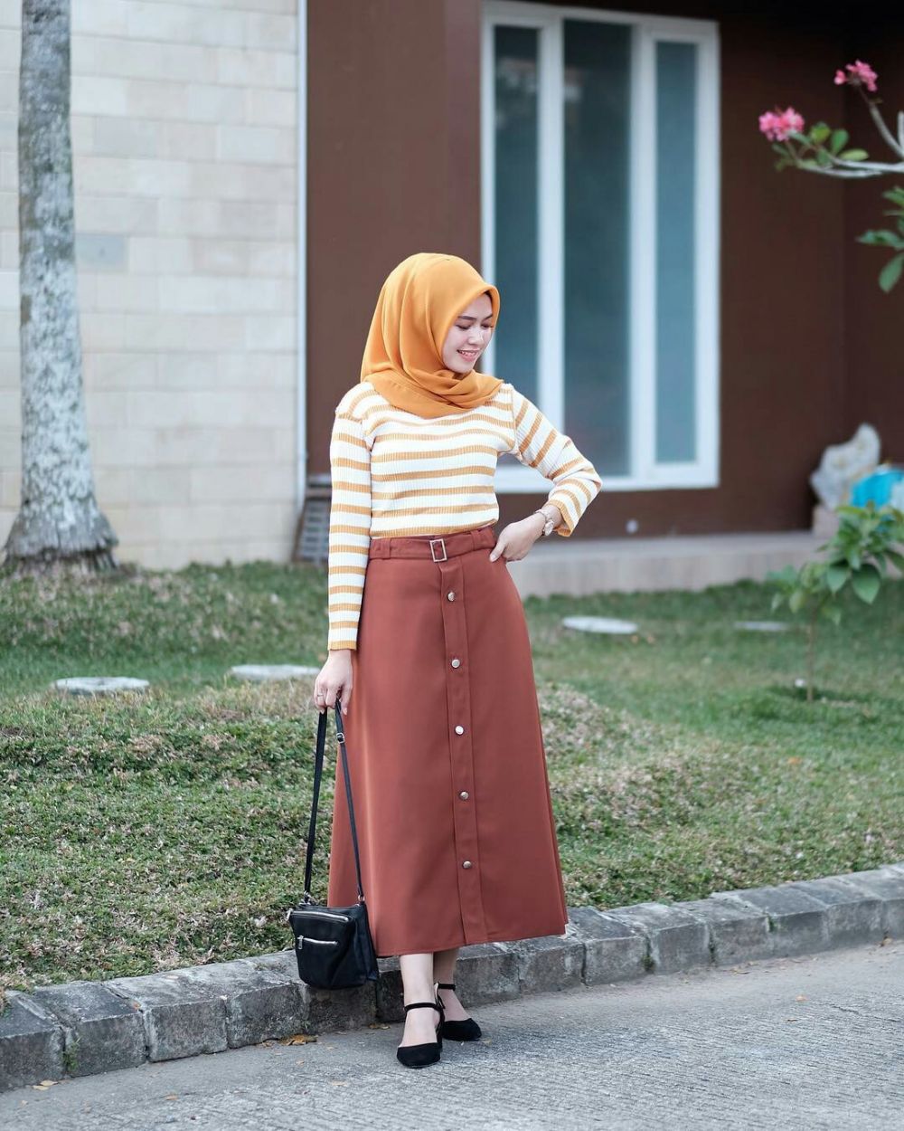 Button skirt hijab sale