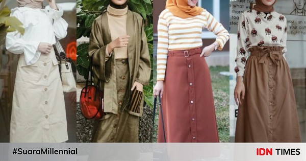 button skirt hijab
