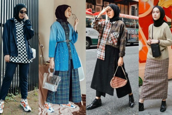 9 Ide Mix And Match Plaid Outfit Untuk Hijabers Gak Bikin Bosan Lho