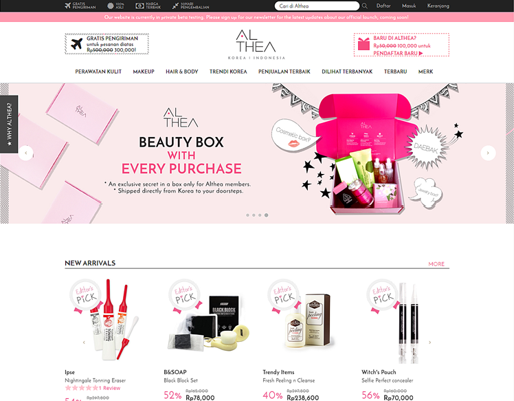 Skin Care Beauty Ping Website