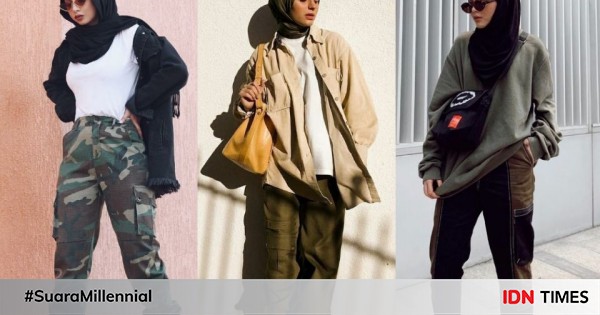 9 Ide Style Hijab Dengan Cargo Pants Untuk Outfit Harian Yang Menarik