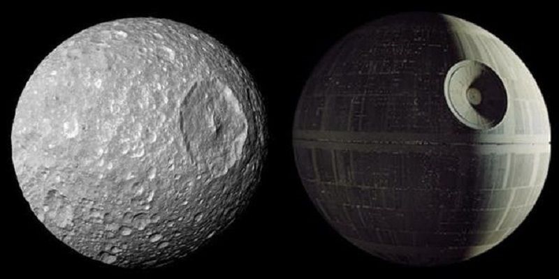 a side by side shows the similarities between mimas and the death star ef531c6d3d29d7400baa8b8cce7cc631 - Misteri Objek Alam Semesta