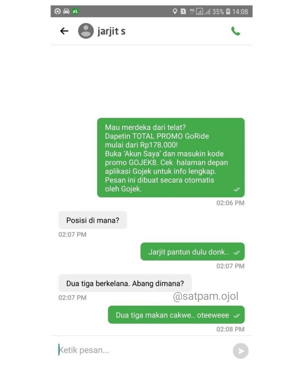 Kaos Kata Kata Lucu Ojol Ojek Online