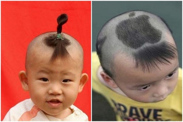 11 Bayi  dengan Potongan  Rambut  Tergokil Tukang Cukurnya 