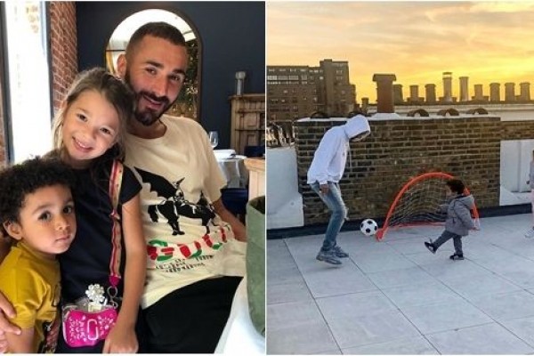 Selalu Ceria, 10 Potret Kehangatan Karim Benzema Bersama Kedua Anaknya