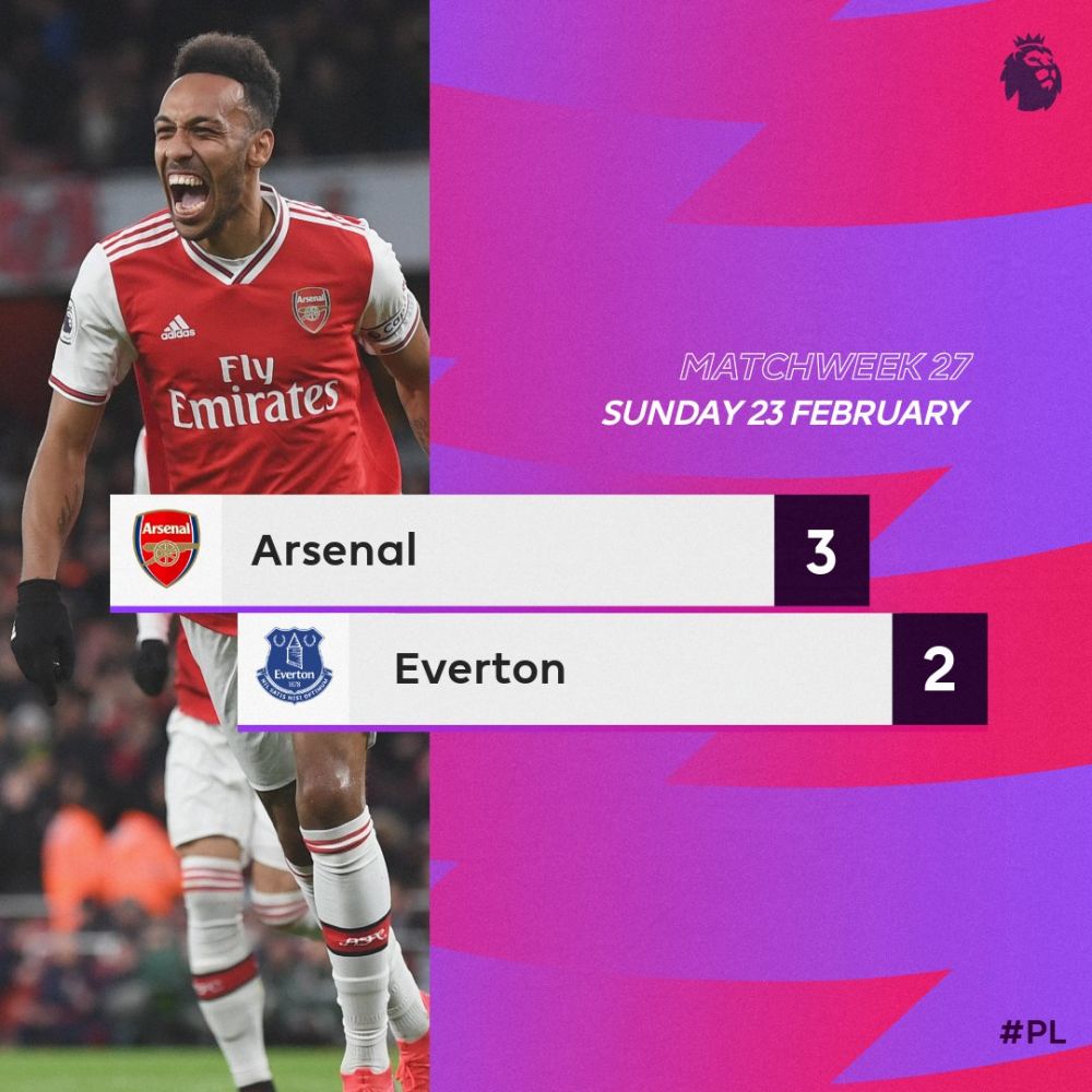 Taklukkan Everton, Arsenal Lanjutkan Tren Belum Pernah Kalah di 2020