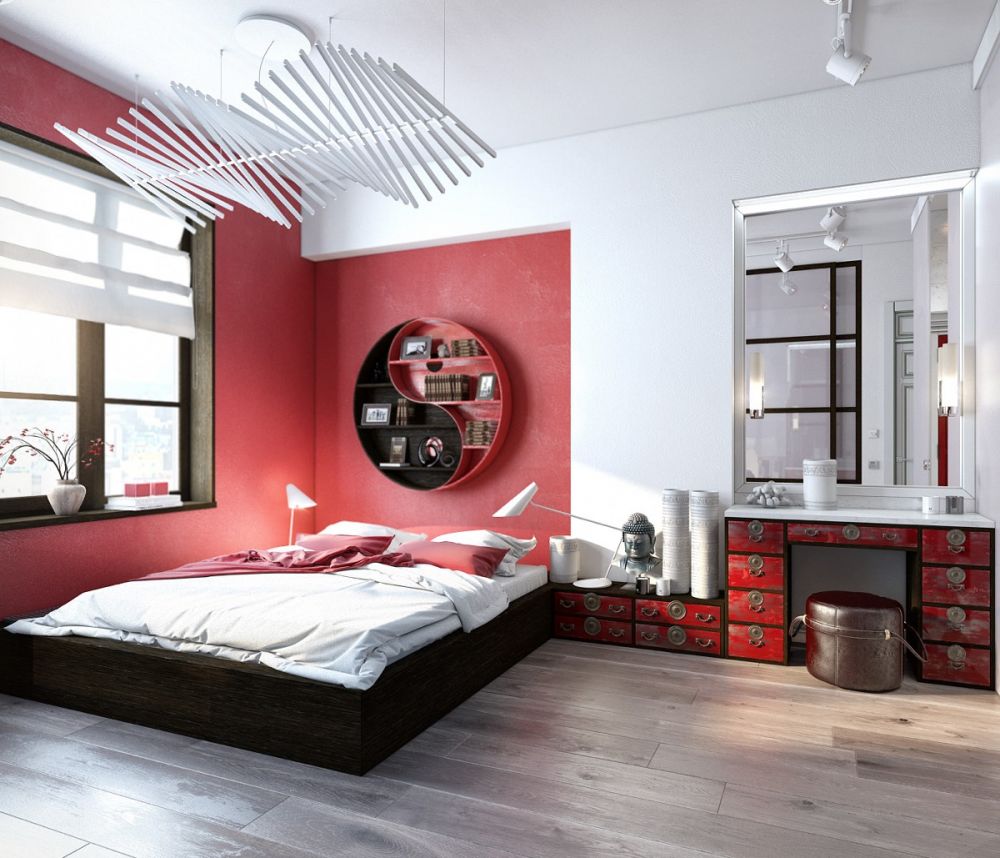 3 Desain Kamar Tidur bagi Pencinta Warna Merah yang Cantik 