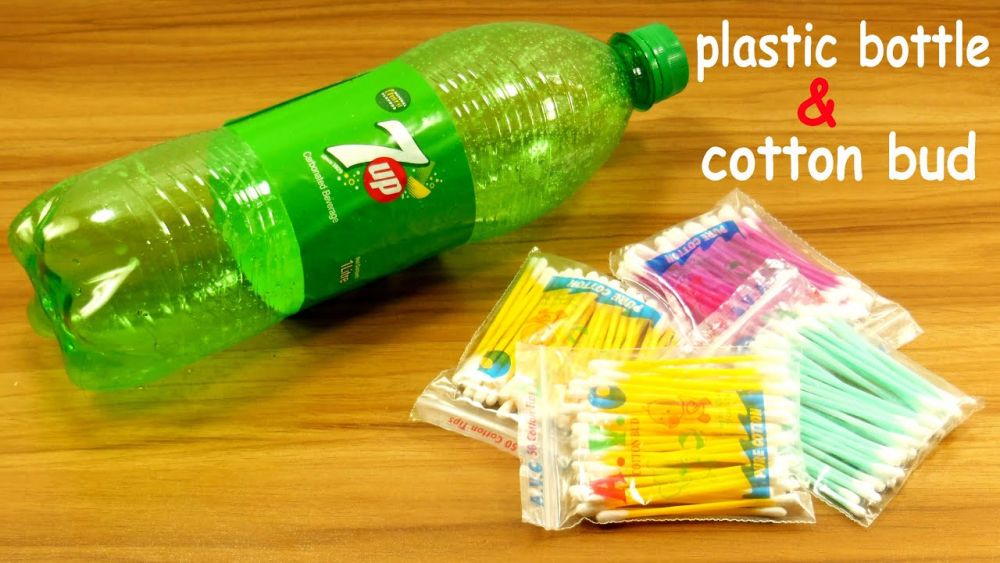  Langkah  Mudah Membuat  Bunga  dari  Cotton Bud dan Botol  Plastik