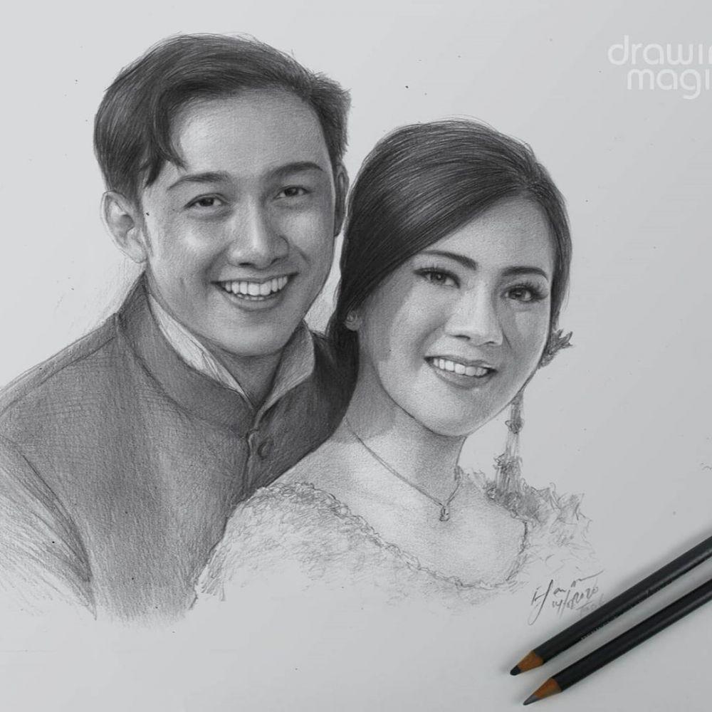 10 Potret Lukisan Wajah Kece Artis Dengan Sketsa Pensil Mirip Banget