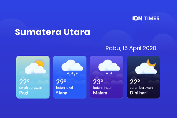 Cuaca Esok Hari 15 April 2020: Sumatera Utara Hujan Lokal Siang Hari, Hujan Ringan Sore Hari