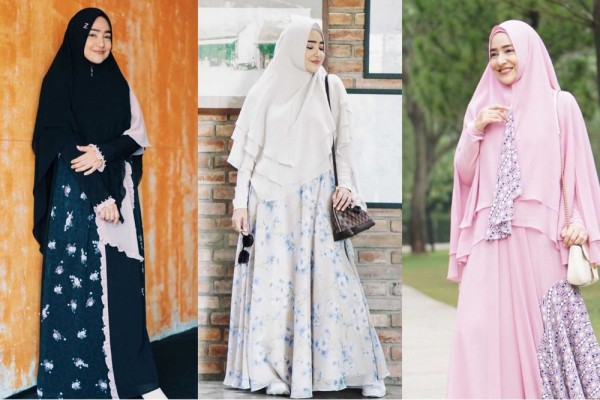10 Inspirasi Model Gamis ala Cindy Fatika Sari, Elegan!