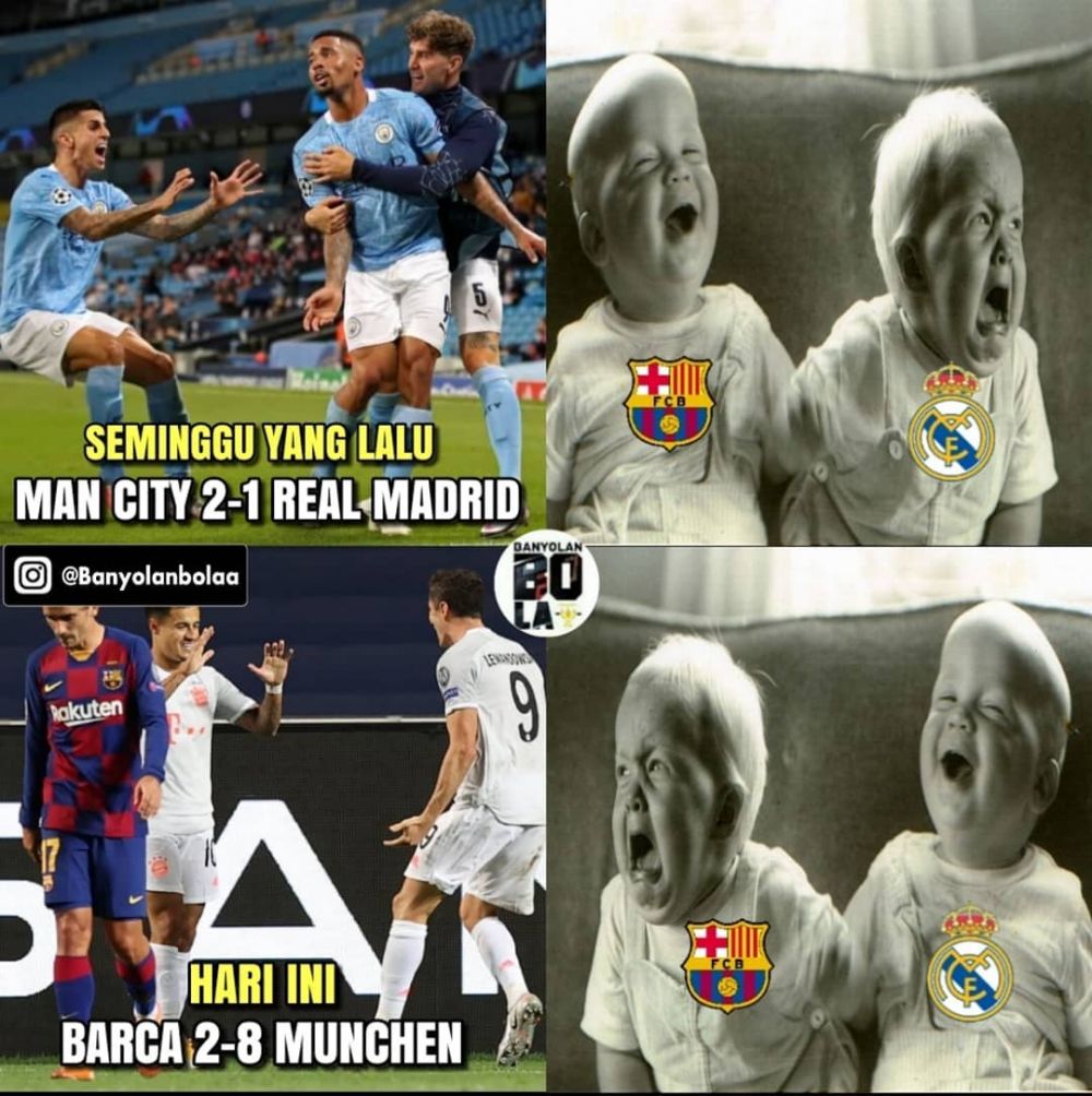 10 Meme Lucu Usai Barcelona Dicukur Bayern Munich