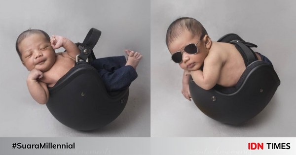Cute overload! 9 pemotretan maccrea, putra nabila putri bak anak motor